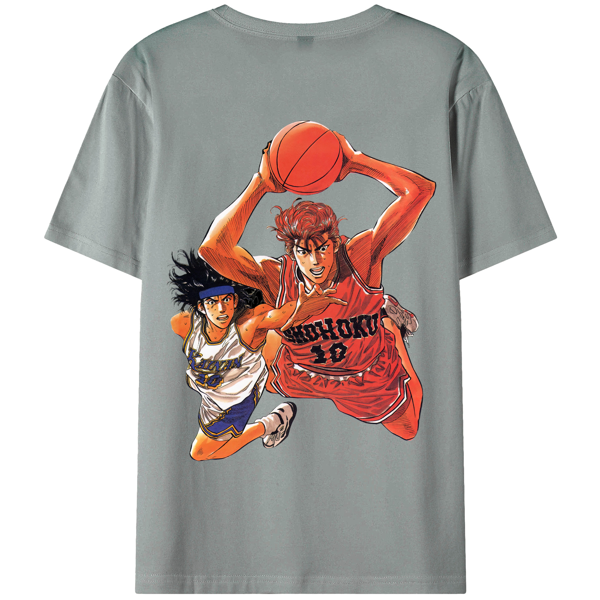 （画像用） SLAM DUNK／スラムダンク 綿100％ メンズ半袖Tシャツ（バックプリント） 通気性